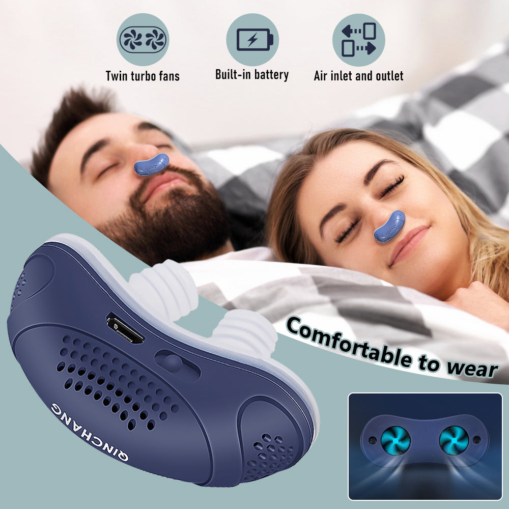 Anti Snoring Devices, 2 in 1 Anti-Snoring Relieve Snore Nose Vent Plug, Micro Electric CPAP Noise Stop Snoring Devices Work for Men Women